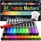 Fabric Markers Permanent For Clothes, 24 Colors Fabric Pens - Waterproof & Machine Washable, for T-Shirt, Canvas Shoes, Bags, Pillowcase & Baby Onesies, Fine Tip Clothing Markers for Laundry Marker